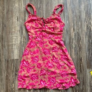 Oh Polly Double Shot Pink Floral Mini Dress